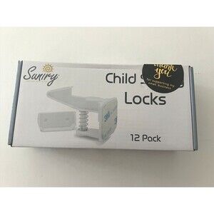 12 Piece Cabinet Locks Child Safety Baby Proof Latches 3M Adhesive Screws NEW 12
